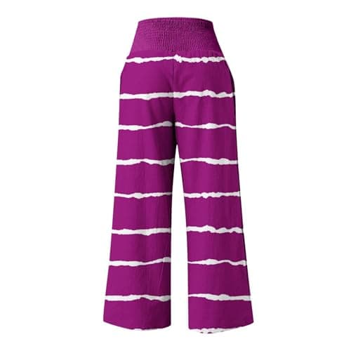Yxzogd Striped High-Waisted Wide Leg Palazzo Pants for Women