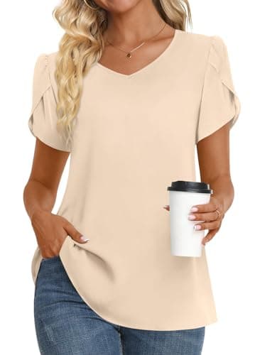 Womens Summer V Neck Chiffon Tunic Tops M-3XL
