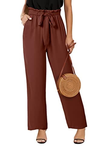 SySea Women's High Waisted Leopard Print Belted Palazzo Pants with Pockets
