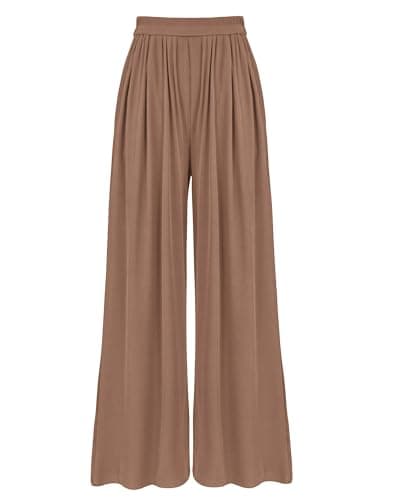 BTFBM Women's Casual Wide Leg Knit Trousers with Pockets