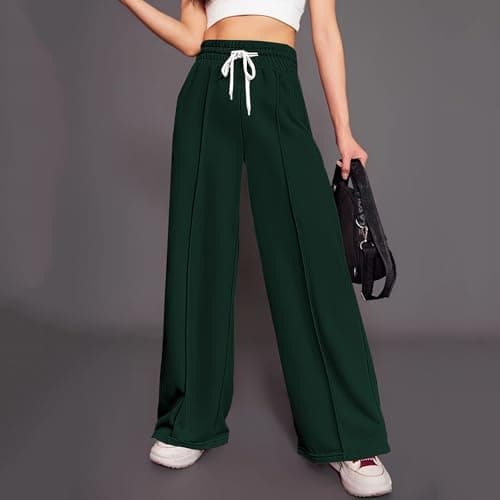 Yxzogd Women's Wide Leg High-Waisted Elastic Sweatpants Spring Casual Trousers