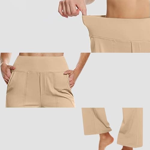 Yxyzogd Wide Leg High Waisted Yoga Pants for Women Tummy Control with Pockets