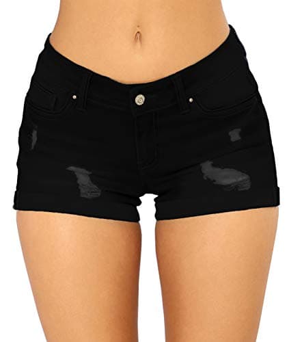 Gozilla Women's Casual Summer Mid Waist Stretchy Denim Jeans Shorts
