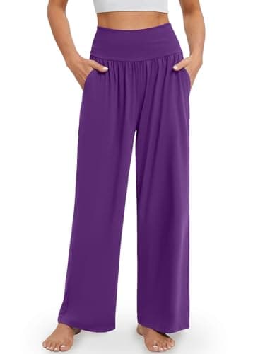 Gracyoga Wide Leg High Waisted Flowy Yoga Pants for Women