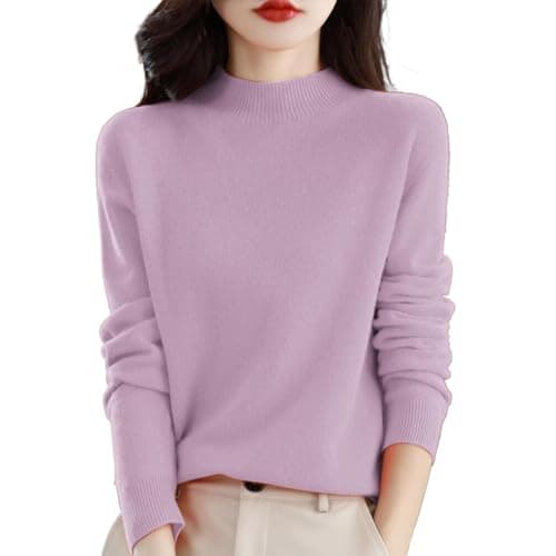 Trendy Women's Lightweight Cashmere Crew Neck Pullover