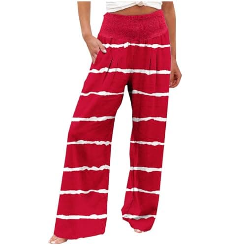 Yxzogd Striped High-Waisted Wide Leg Palazzo Pants for Women