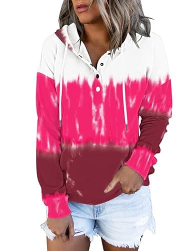 Women's Button Down Hooded Sweatshirts with Pockets
