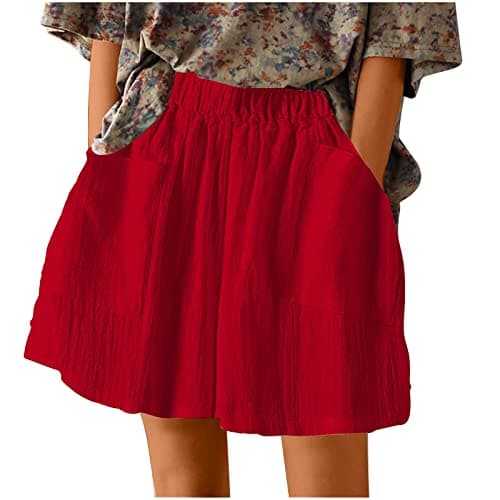 Yxzogd Women's Stretch Linen Bermuda Shorts for Summer Casual Wear
