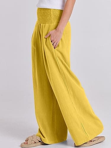 ANRABESS Women Linen Palazzo Pants