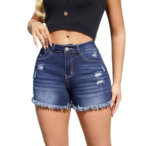 Trendy Ripped Denim Shorts for Women Summer Beach Fashion