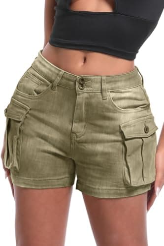 ELLEVEN Y2K Mini High-Waisted Slim-Fitted Jean Shorts