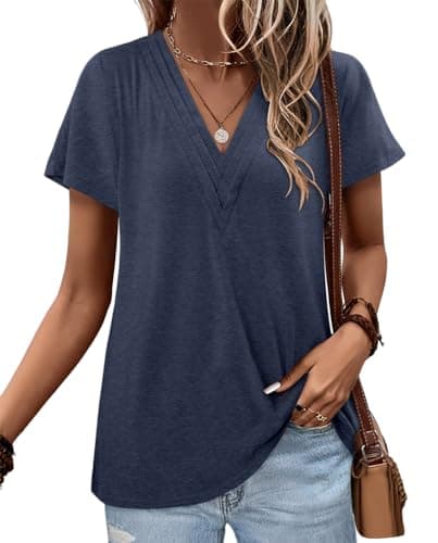 Angerella Women's Loose Fit Summer Short Sleeve Tops
