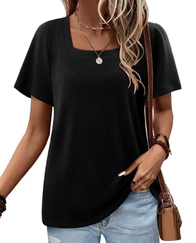 Angerella Women's Loose Fit Summer Short Sleeve Tops