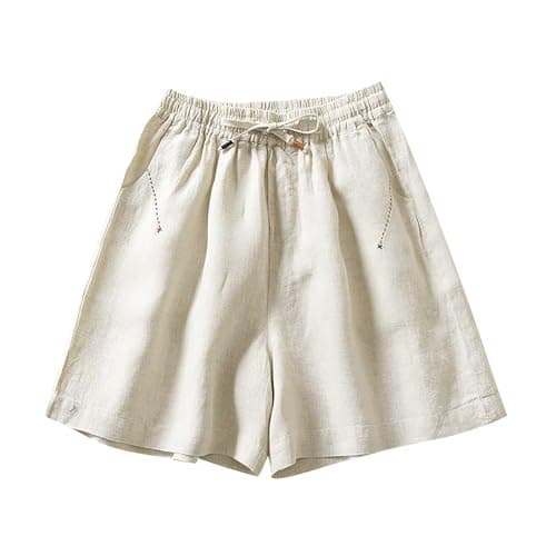 Yxzogd Women's Knee-Length Linen Bermuda Shorts