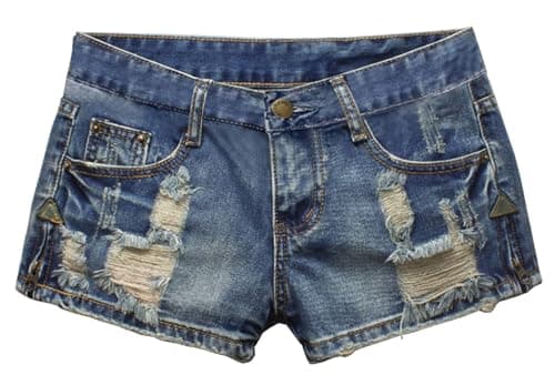 Fensajomon Women's Low Rise Summer Ripped Distressed Denim Shorts