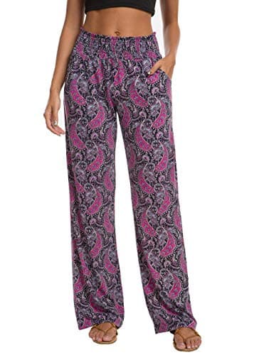 EEVASS Women's Casual Wide Leg Floral Lounge Pants