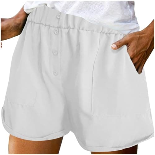Plus Size High Waist Casual Shorts with Pockets for WomenComfortable Jogger Pants