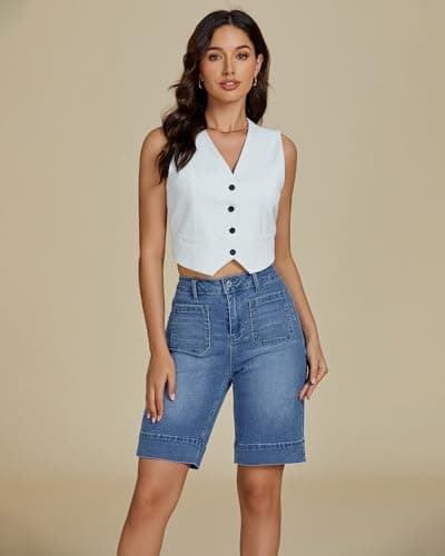Luvamia High-Waisted Bermuda Shorts for Women