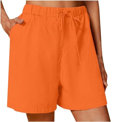 Sktremeuru Women's 2025 Trendy Linen Drawstring Shorts