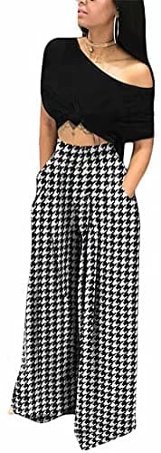 LROSEY Women Casual Palazzo Pants with Pockets
