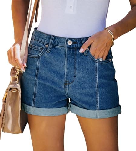 SANMM Women's Casual Denim Jean Shorts for Summer