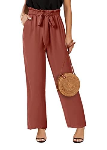 SySea Women's High Waisted Leopard Print Belted Palazzo Pants with Pockets
