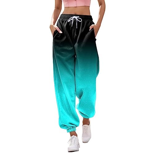 Y2K Aesthetic Women's High-Waisted Cinch Bottom Sweatpants with Pockets