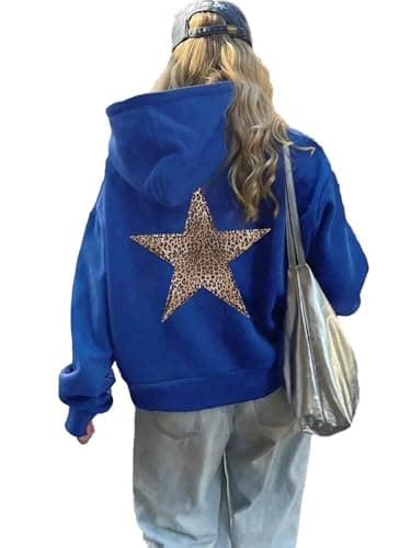 Cheetah Star Print Hoodie Sweatshirt for Women