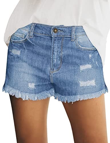 Utyful Women's Casual Summer Ripped Denim Jean Shorts