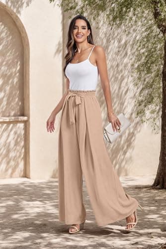 Lepunuo High Waisted Wide Leg Palazzo Pants for Women with Pockets