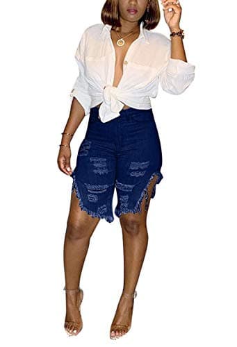 SIAEAMRG High Waisted Womens Summer Stretchy Denim Shorts