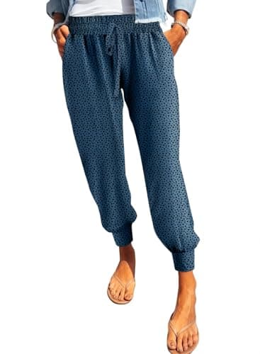 Dokotoo Women's Soft Casual Elastic Waist Jogger Pants with Pockets