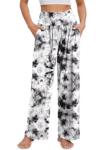 Gracyoga Wide Leg High Waisted Flowy Yoga Pants for Women