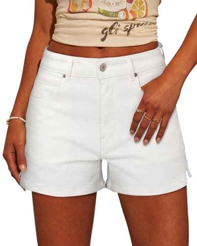 CHICZONE Women's Ripped Mid-High Waisted Denim Shorts