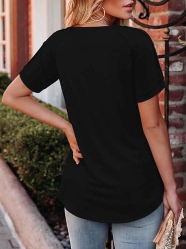 Angerella Womens Pleated Casual Summer Tops