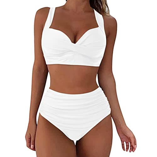 Women's Vintage Polka Dot High Waisted Swimsuit Set