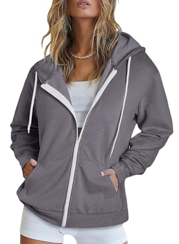 Women's Full Zip Hoodie Sweatshirt Coat with Pockets