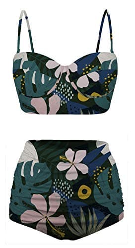 Vintage Polka Dot High Waisted Bikini Set for Women