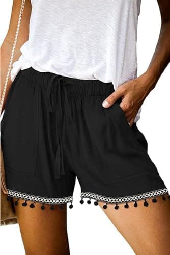 Queen Plus Women's Casual Elastic Waist Shorts with Pocket