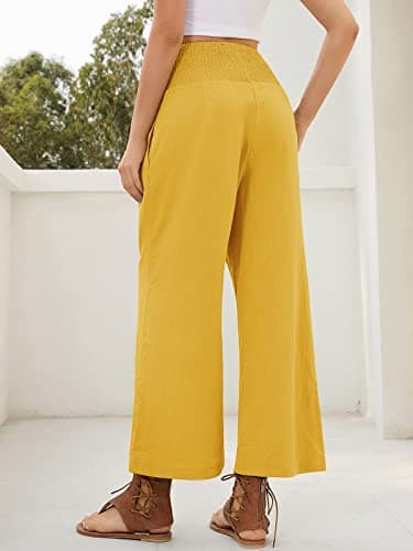 QIANXIZHAN Women's Cropped Wide Leg Palazzo Pants
