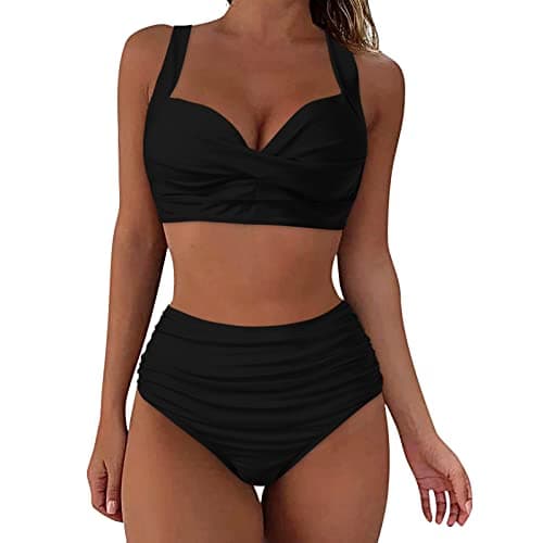Women's Vintage Polka Dot High Waisted Swimsuit Set
