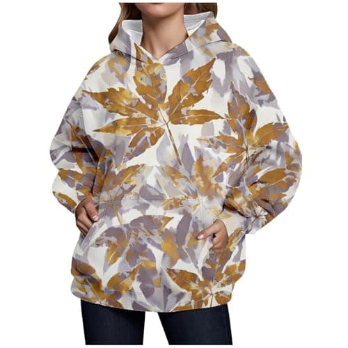 Weinexra Women's Oversized Camo Maple Leaf Hoodie