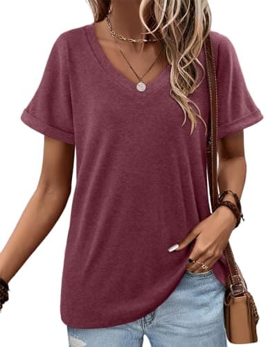 Angerella Women's Loose Fit Summer Short Sleeve Tops