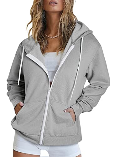 Women's Full Zip Hoodie Sweatshirt Coat with Pockets