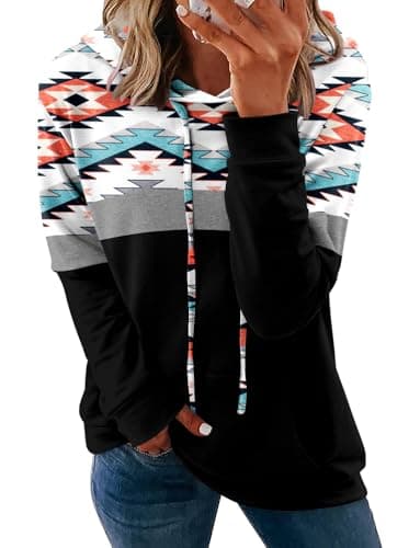 Women's Casual Tie Dye & Floral Print Hoodie Sweatshirt