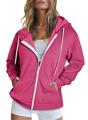 Women's Full Zip Hoodie Sweatshirt Coat with Pockets