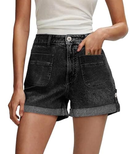 KISSMODA High-Waisted Ripped Denim Shorts for Women