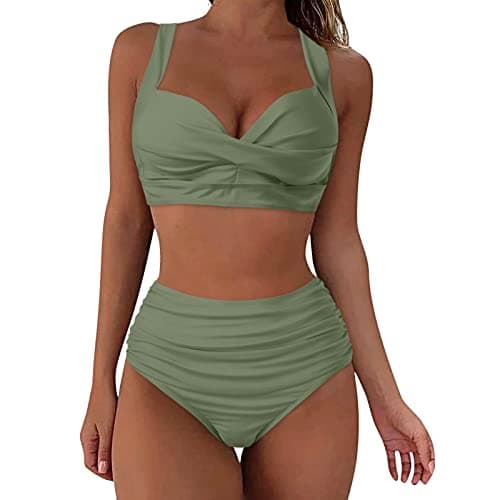 Women's Vintage Polka Dot High Waisted Swimsuit Set