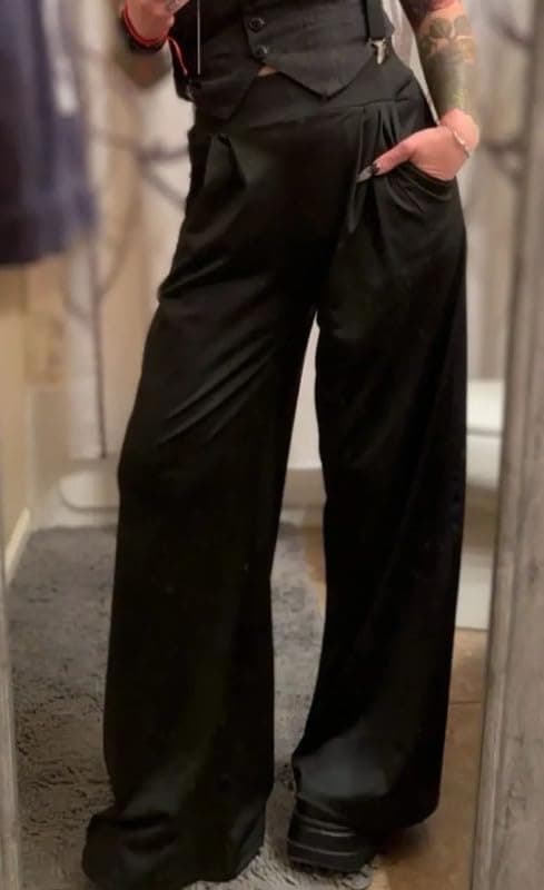 LROSEY Women's High-Waisted Wide Leg Palazzo Pants with Pockets
