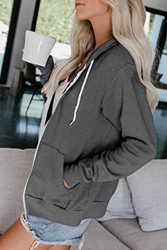 Women's Full Zip Hoodie Sweatshirt Coat with Pockets